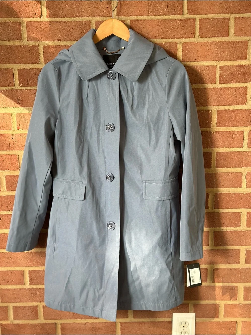 kate spade Single-Breasted Rain Trench Coat in Indian Sapphire